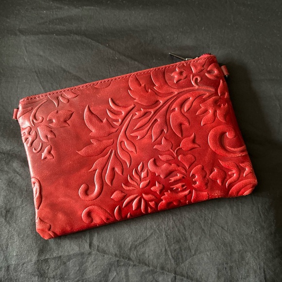 Genuine Italian Leather Purse, Red - Picture 2 of 4